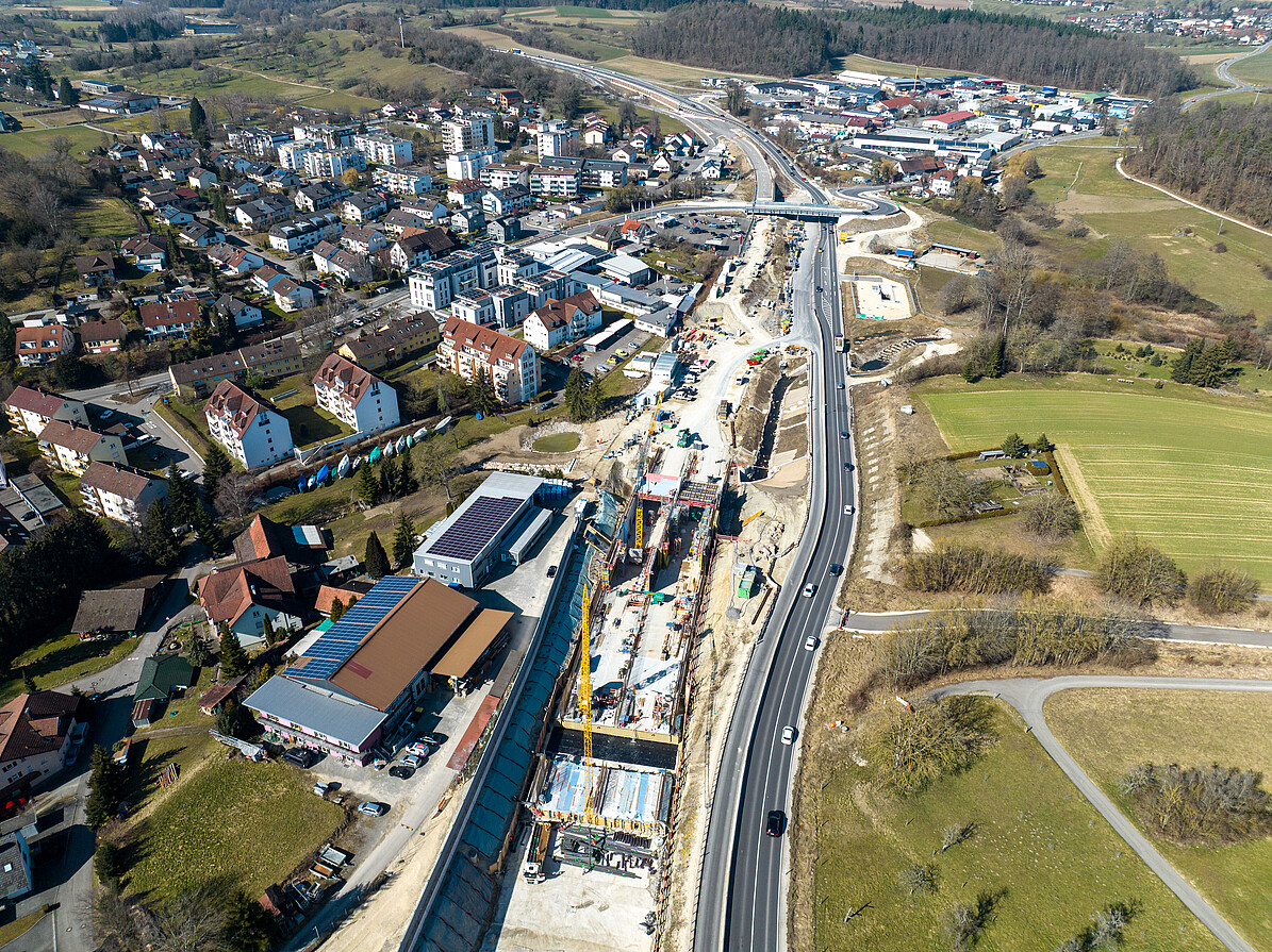 Baugrube Tunnel Röhrenberg